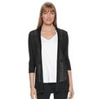 Women's Croft & Barrow&reg; Open Front Cardigan, Size: Large, Black