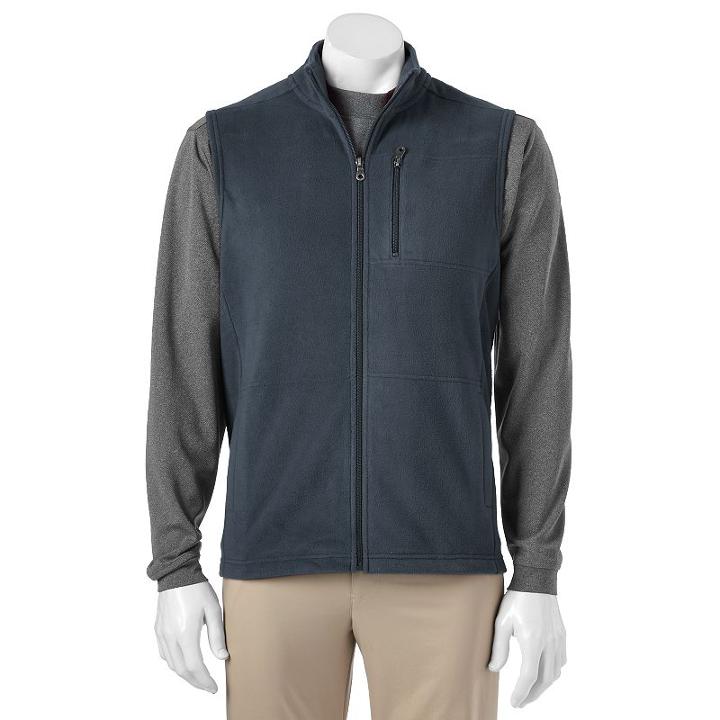 Men's Croft & Barrow&reg; Arctic Fleece Vest, Size: Small, Dark Blue