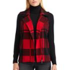 Women's Chaps Buffalo Plaid Sweater Vest, Size: Large, Red