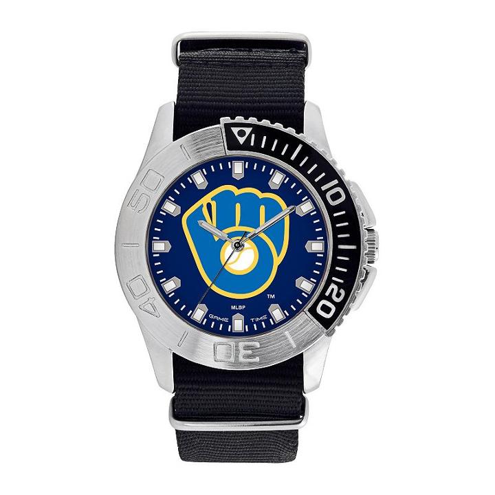 Men's Game Time Milwaukee Brewers Starter Watch, Black
