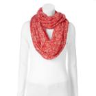 Chaps Ditsy Floral Infinity Scarf, Women's, Red