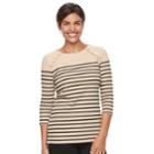 Women's Croft & Barrow&reg; Button Shoulder Tunic, Size: Large, Med Beige