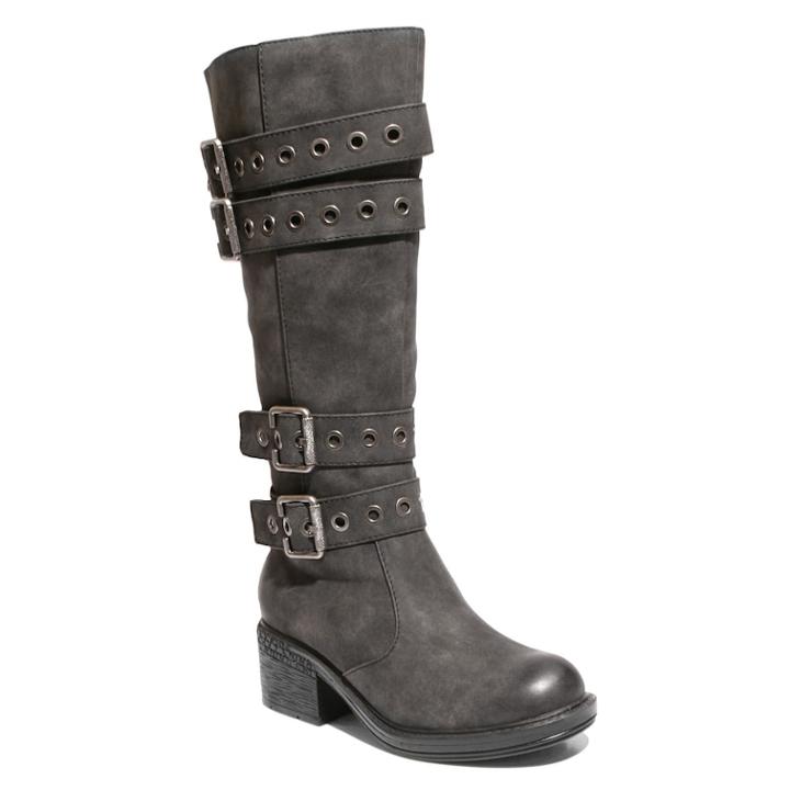 Two Lips Too Too Janice Women's Knee High Boots, Size: Medium (6.5), Black
