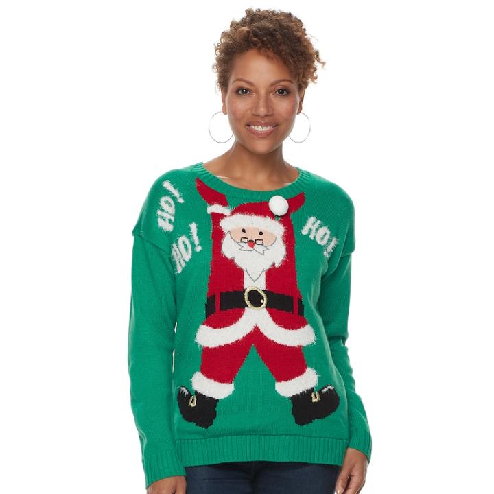 Women's Light Up Christmas Sweater, Size: Medium, Med Green