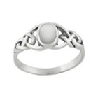 Sterling Silver Mother-of-pearl Celtic Knot Ring, Women's, Size: 7, White