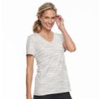 Women's Croft & Barrow&reg; Essential V-neck Tee, Size: Xs, Med Grey