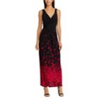 Women's Chaps Floral Maxi Dress, Size: Large, Black