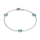 Sterling Silver Blue Topaz Bracelet, Women's, Size: 7