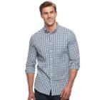 Big & Tall Sonoma Goods For Life&trade; Slim-fit Checked Stretch Poplin Button-down Shirt, Men's, Size: M Tall, Natural