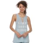 Juniors' Fifth Sun Like 105% Tired Lace-up Hatchi Tank, Teens, Size: Xl, Light Blue