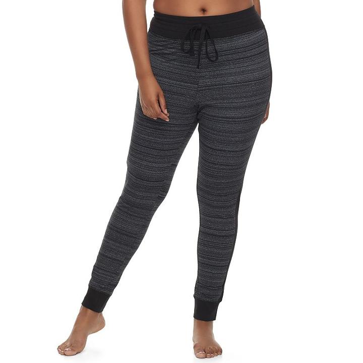 Juniors' Plus Size So&reg; Striped Yoga Leggings, Teens, Size: 2xl, Black