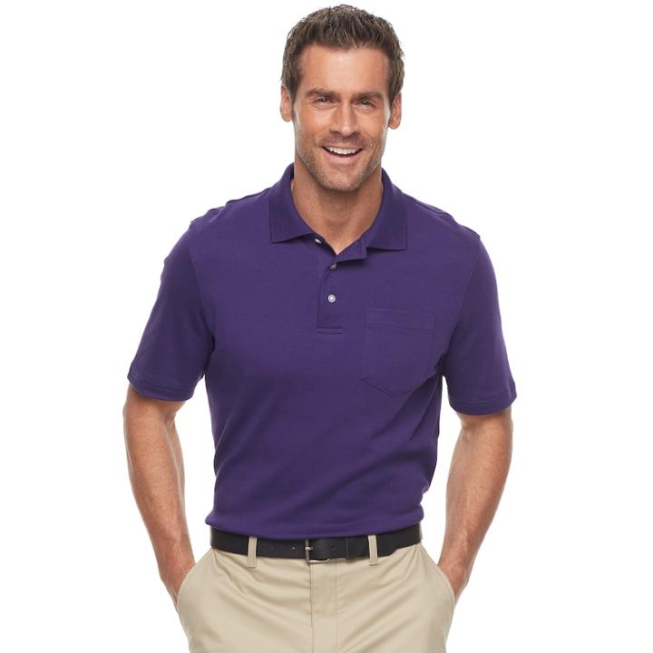 Men's Croft & Barrow&reg; Classic-fit Easy-care Interlock Pocket Polo, Size: Xl, Purple