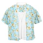 Girls 7-16 Speechless Floral Kimono & Tunic Top Set With Necklace, Size: Medium, Brown Over