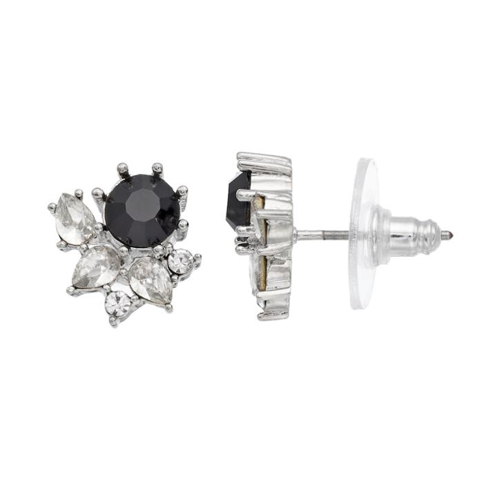 Lc Lauren Conrad Stone Cluster Nickel Free Stud Earrings, Women's, Black