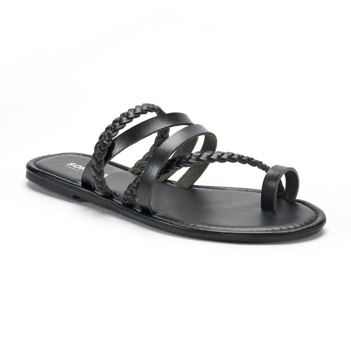 Women's Sonoma Goods For Life&trade; Braided Crisscross Toe Loop Sandals, Size: Large, Black