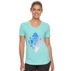 Women's Tek Gear&reg; Dry Tek V-neck Tee, Size: Small, Turquoise/blue (turq/aqua)
