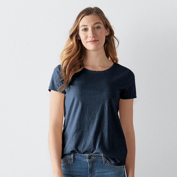 Women's Sonoma Goods For Life&trade; Essential Print Tee, Size: Large, Dark Blue