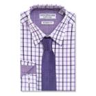 Men's Nick Graham Everywhere Modern-fit Dress Shirt And Tie Boxed Set, Size: M-32/33, Purple
