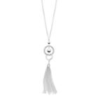 Long Tasseled Circle Link Pendant Necklace, Women's, Silver