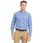 Men's Izod Slim-fit Essential Gingham Plaid Button-down Shirt, Size: Large, Med Blue