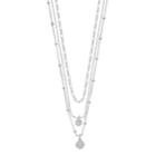 Lc Lauren Conrad Simulated Crystal Multi Strand Necklace, Women's, Silver