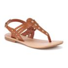So&reg; Girls' Studded T-strap Sandals, Size: 3, Brown