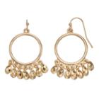Lc Lauren Conrad Teardrop Fringe Nickel Free Hoop Drop Earrings, Women's, Gold