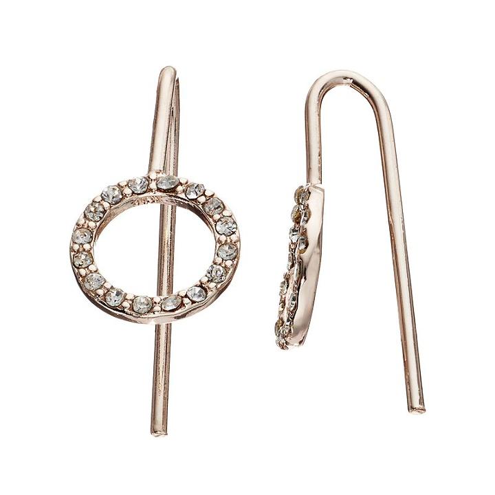 Lc Lauren Conrad Pave Circle Drop Earrings, Women's, Light Pink