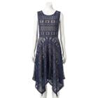 Women's Ronni Nicole Lace Handkerchief Hem Dress, Size: 10, Med Blue