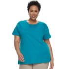 Plus Size Croft & Barrow&reg; Essential Crewneck Tee, Women's, Size: 0x, Dark Blue