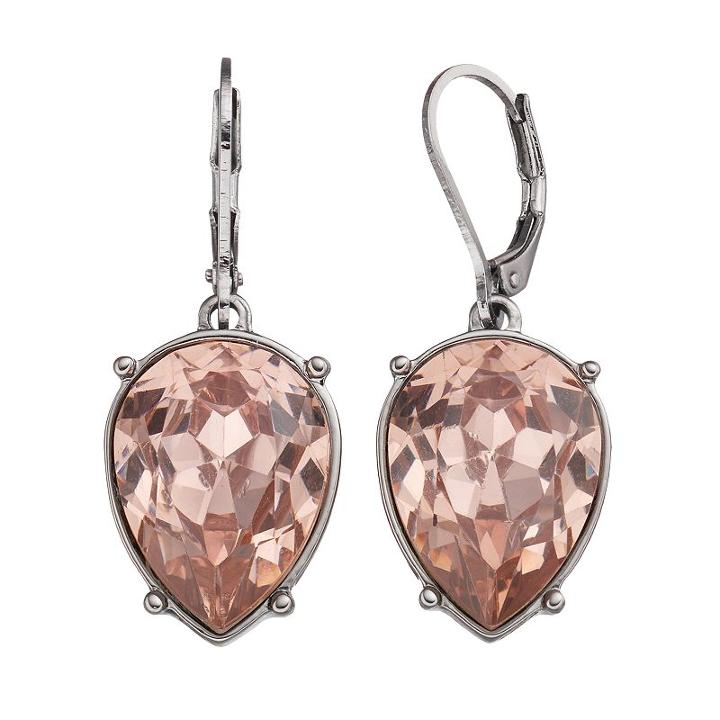 Simply Vera Vera Wang Pink Nickel Free Inverted Teardrop Earrings, Women's, Dark Pink
