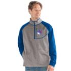 Men's New York Rangers Mountain Trail Pullover Fleece Jacket, Size: Medium, Ran Blue