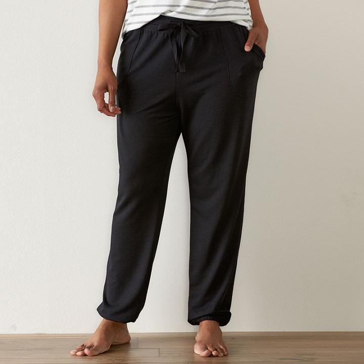 Plus Size Sonoma Goods For Life&trade; Back To Basics French Terry Jogger Pants, Women's, Size: 3xl, Black