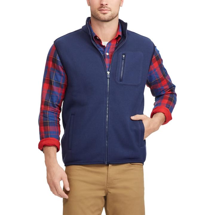 Men's Chaps Regular-fit Sweater Fleece Vest, Size: Xxl, Blue (navy)