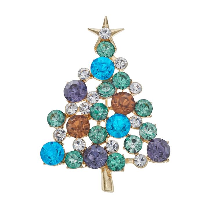 Napier Christmas Tree Pin, Women's, Multicolor