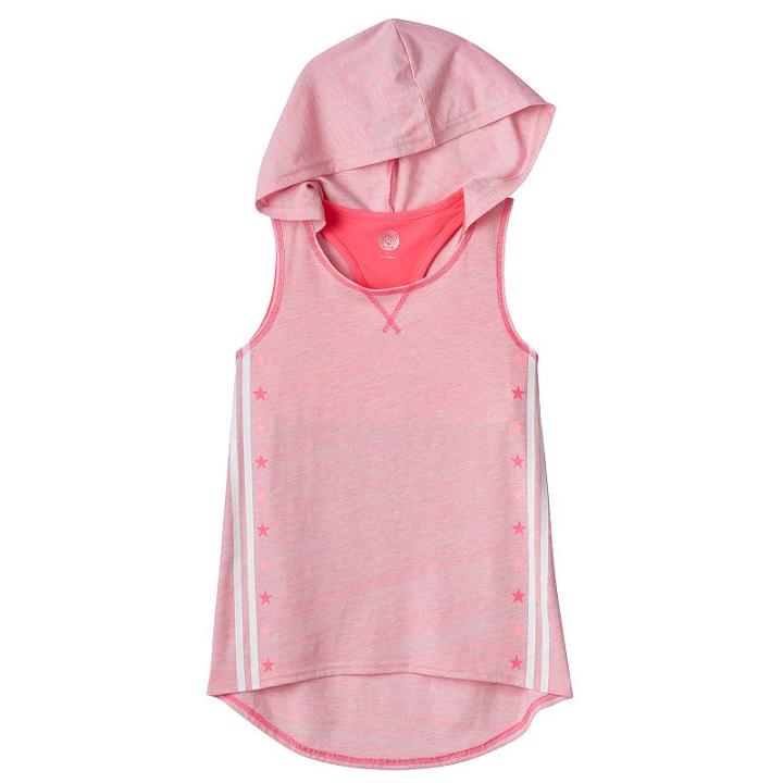 Girls 7-16 & Plus Size So&reg; Hooded Tank Top With Removable Built-in Bra, Girl's, Size: 12 1/2, Brt Pink