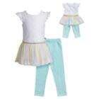 Girls 4-14 Dollie & Me Lace Knit Dress & Capri Leggings Set, Size: 8, White