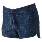 Juniors' Rampage Speckled Denim Shortie Shorts, Girl's, Size: 11, Blue