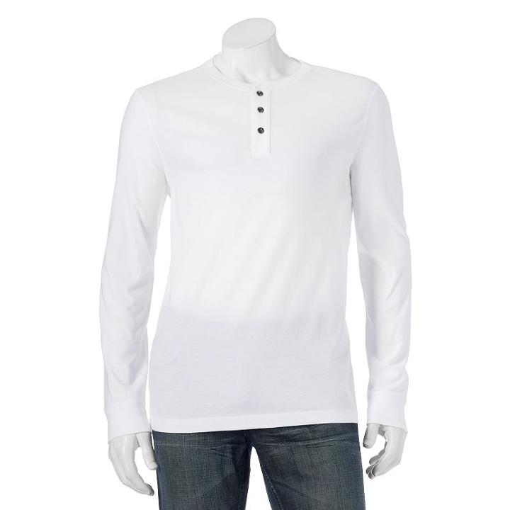 Men's Sonoma Goods For Life™ Modern-fit Everyday Henley, Size: Xxl, White