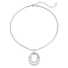 Napier Textured Double Oval Pendant Necklace, Women's, Silver