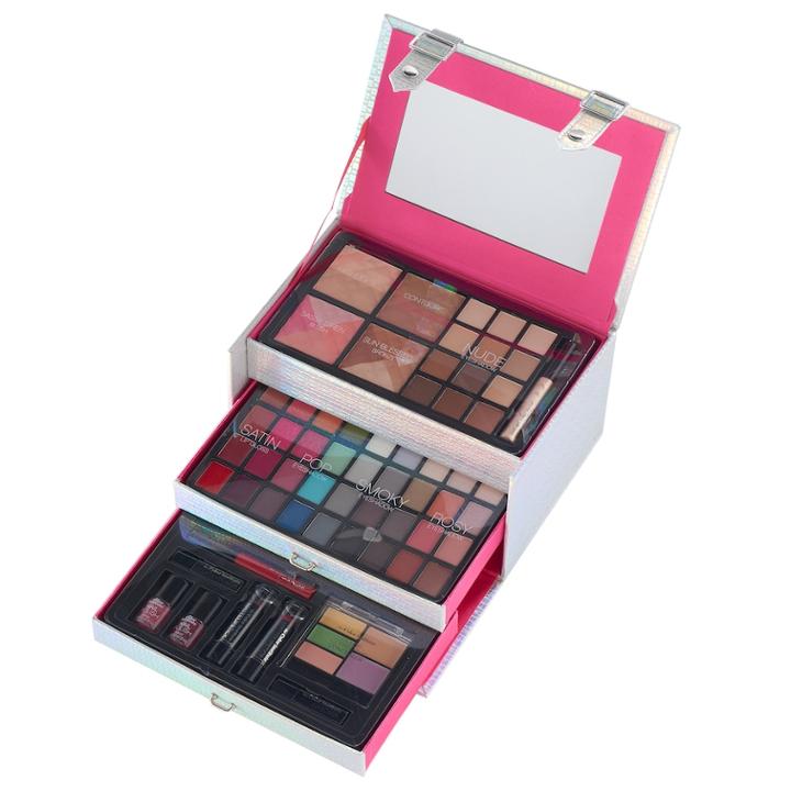 The Color Institute 66-pc. Silver Case Defining Beauty Cosmetics Set, Multicolor