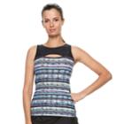 Women's Free Country Bust Enhancer Peek-a-book Tankini Top, Size: Medium, Med Blue