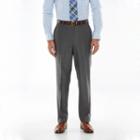 Men's Chaps Black Label Classic-fit Charcoal (grey) Wool-blend Stretch Flat-front Suit Pants, Size: 38x32