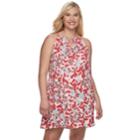 Juniors' Plus Size Candie's&reg; High Neck Swing Dress, Teens, Size: 1xl, Pink