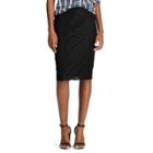 Women's Chaps Lace Pencil Skirt, Size: 2, Black