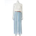 Juniors' Lily Rose Striped Maxi Dress, Girl's, Size: Medium, Lt Brown