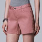 Women's Simply Vera Vera Wang Side Slit Jean Shorts, Size: 12, Med Purple
