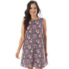 Women's Apt. 9&reg; Printed French Terry Swing Dress, Size: Xl, Denim Pink Floral