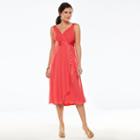 Women's Chaps Surplice Empire Evening Dress, Size: 18, Red
