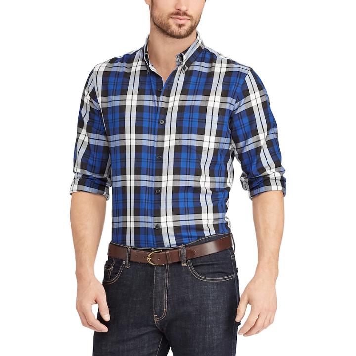 Big & Tall Chaps Classic-fit Easy-care Button-down Shirt, Men's, Size: 2xb, Brt Purple